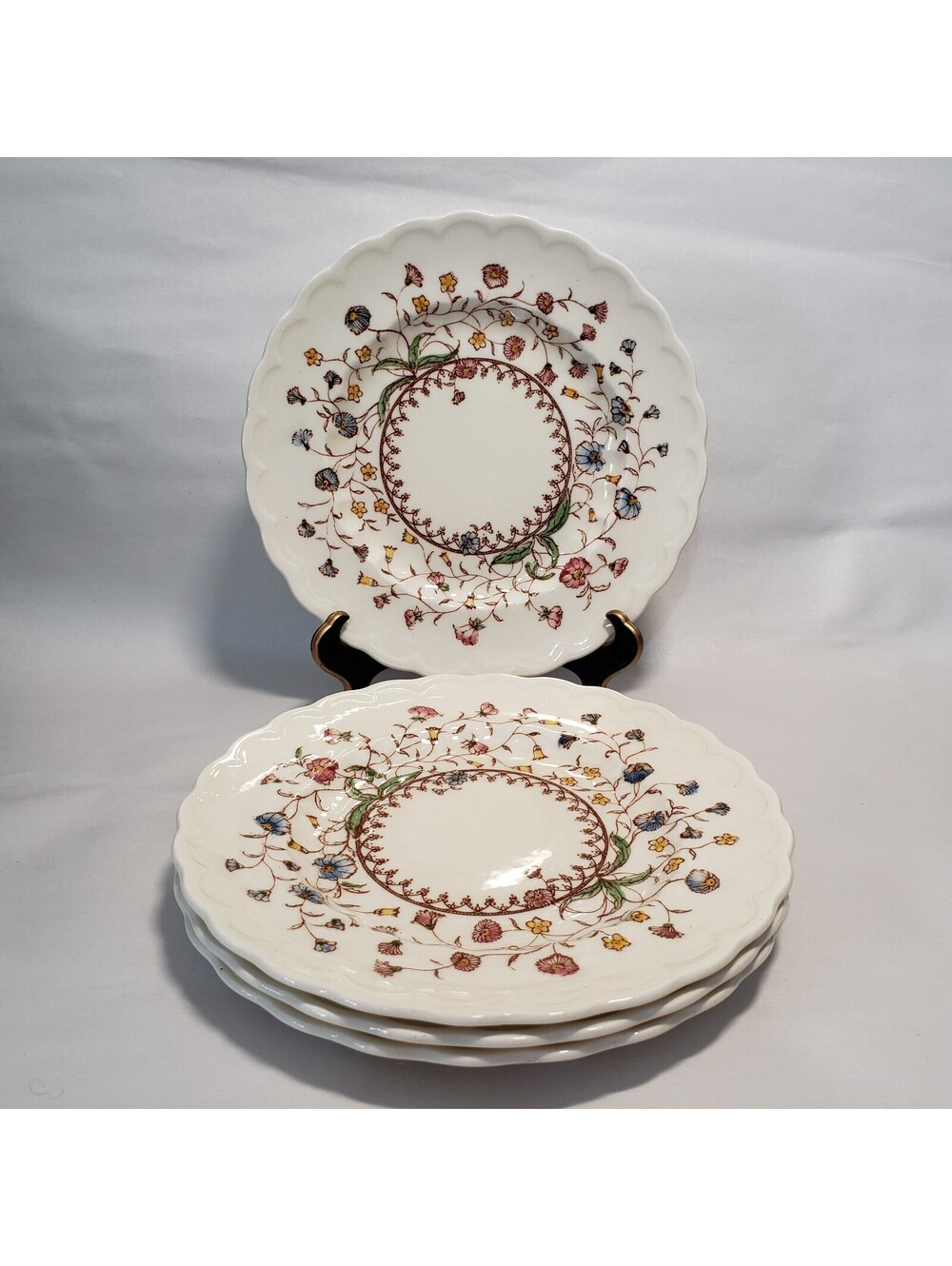 Vintage Vernon Kilns Desert Bloom Bread & Butter Plates Set of 4 USA Made